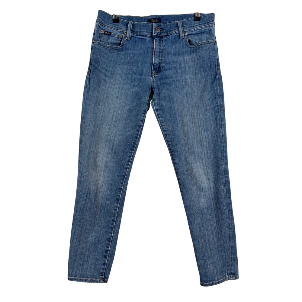 Polo Ralph Lauren Womens Slim Fit Jeans Medium Wash Blue Stretch Size 29 Classic